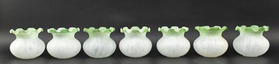 Lot 329 - SEVEN 20TH CENTURY ART NOUVEAU STYLE FROSTED GLASS LAMP SHADES