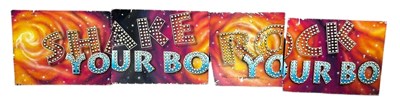 Lot 368 - FOUR VINTAGE FUNFAIR / FAIRGROUND 'SHAKE YOUR BODY ' LIGHT UP PANELS