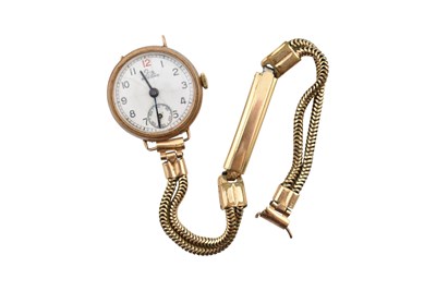 Lot 505 - 9CT GOLD ' RECORD ' LADIES WRISTWATCH