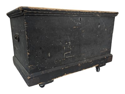 Lot 747 - VICTORIAN 19TH CENTURY PAINTED PINE BLANKET BOX