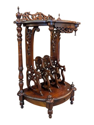 Lot 771 - 19TH CENTURY VICTORIAN REPRODUCTION MAHOGANY MAGAZINE RACK