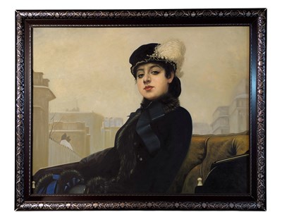 Lot 221 - AFTER IVAN KRAMSKOI - LARGE INTERIOR DESIGN PAINTING ON CANVAS