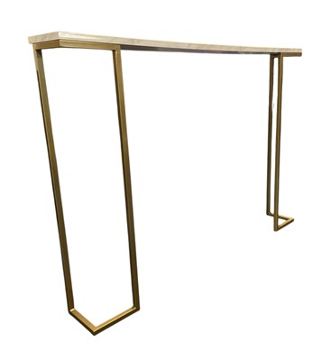 Lot 174 - MODERN DESIGN MARBLE-EFFECT TOPPED HALL / CONSOLE TABLE
