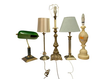 Lot 738 - MIXED SELECTION OF FIVE TABLE LAMPS