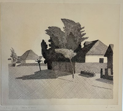 Lot 21 - IAN FRASER RCA (1933-1986) - HOUSE ON THE CORNER, 1975 - ARTIST'S PROOF ETCHING