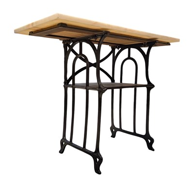 Lot 454 - CONTEMPORARY DESIGN MARBLE & IRON CONSOLE TABLE