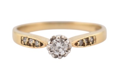 Lot 441 - HALLMARKED 9CT GOLD & DIAMOND SOLITAIRE RING