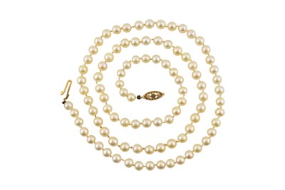 Lot 483 - 9CT GOLD & CULTURED PEARL NECKLACE