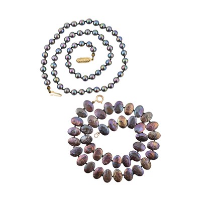 Lot 469 - 9CT GOLD & BAROQUE PEARL NECKLACE