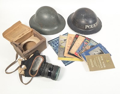 Lot 328 - COLLECTION OF SECOND WORLD WAR HELMETS & BOOKS