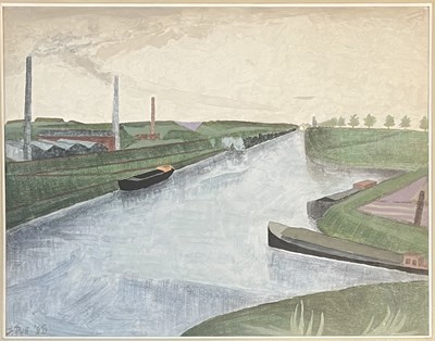 Lot 7 - PATRICK PYE RHA - THE STRAIGHT CANAL TO SMEERMAES, 1958 - TEMPERA ON PAPER