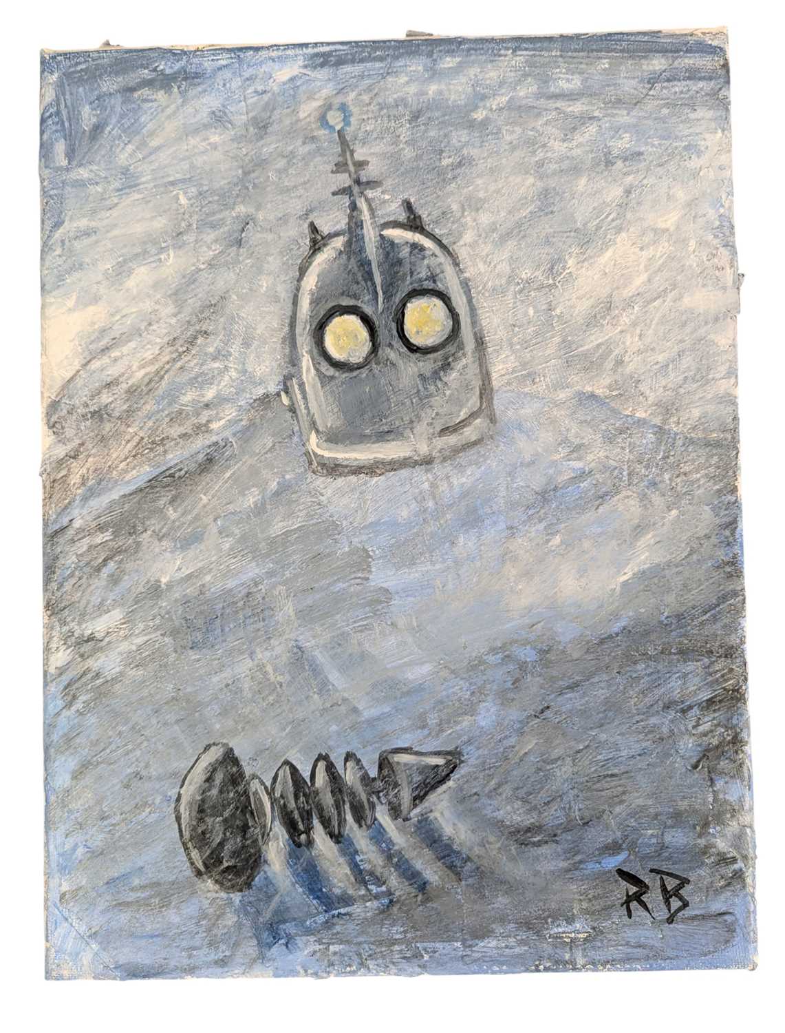 Lot 74 - THE IRON GIANT - ORIGINAL SIGNED PAINTING BY RICHARD BAZLEY