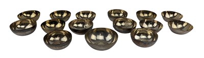 Lot 16 - COLLECTION OF 15 CYPRIOT 800 CONTINENTAL REPOUSSE SILVER BOWLS