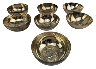 Lot 16 - COLLECTION OF 15 CYPRIOT 800 CONTINENTAL REPOUSSE SILVER BOWLS