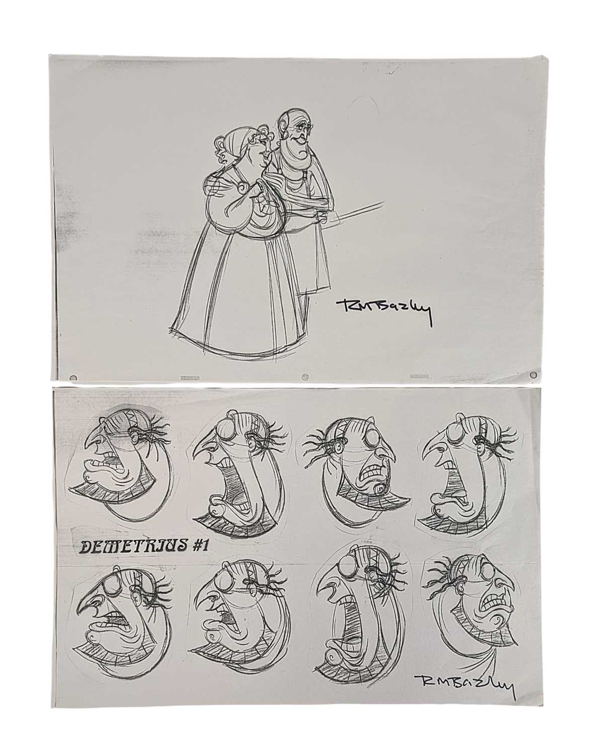 Lot 96 - RICHARD BAZLEY (B.1962) - 'HERCULES' - SIGNED CHARACTER SKETCHES