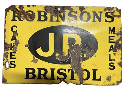 Lot 359 - JR BRISTOL / ROBINSONS - EARLY TO MID CENTURY ENAMEL SIGN