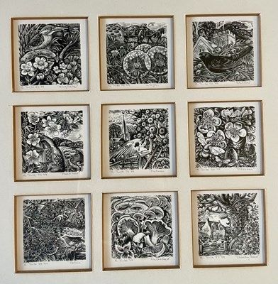 Lot 94 - GEORGE TUTE (BRITISH 1933-) - NINE WOODCUT ENGRAVINGS