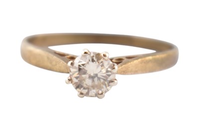 Lot 559 - HALLMARKED 9CT GOLD & DIAMOND SOLITAIRE RING