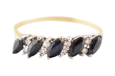 Lot 493 - HALLMARKED 18CT GOLD SAPPHIRE & DIAMOND RING