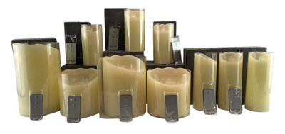 Lot 217 - OAK - TEN DESIGNER BOXED LED PILLAR CANDLES
