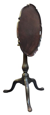 Lot 567 - GEORGE III 19TH CENTURY MAHOGANY PIE CRUST TILT TOP BIRD CAGE LOO TABLE