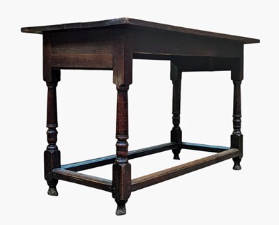 Lot 594 - 18TH CENTURY PLANKED OAK SCULLERY REFECTORY TABLE