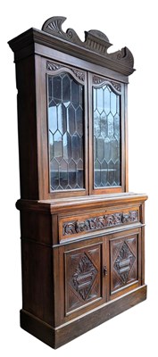 Lot 750 - VICTORIAN 19TH CENTURY MAHOGANY ASTRAGAL GLAZED SECRETAIRE BOOKCASE