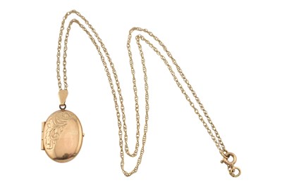 Lot 184 - HALLMARKED 9CT GOLD LOCKET PENDANT NECKLACE