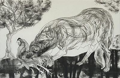 Lot 95 - LIN JAMMET (1958-2017) - NIGHT OF THE HUNTER I, 1998 - ETCHING