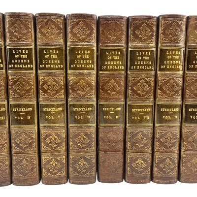 Lot 62 - BINDINGS: STRICKLAND, AGNES 1842-48 LIVES OF THE QUEENS OF ENGLAND
