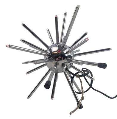 Lot 214 - MODERN DESIGNER SPUTNIK-INSPIRED CHROME TABLE LAMPS LIGHT