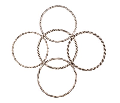 Lot 251 - COLLECTION OF 925 SILVER & WHITE METAL BANGLES