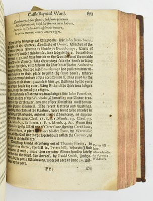 Lot 7 - STOW, JOHN. 1618 THE SURVAY OF LONDON THIRD EDITION