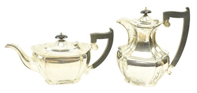 Lot 6 - GEORGE V HALLMARKED SILVER COFFEE POT & TEAPOT SET