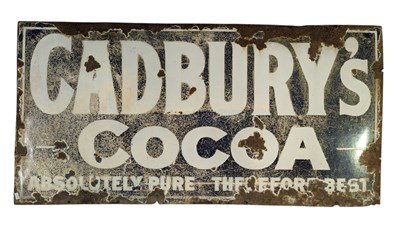 Lot 250 - CADBURY'S COCOA - ADVERTISING ENAMEL SIGN