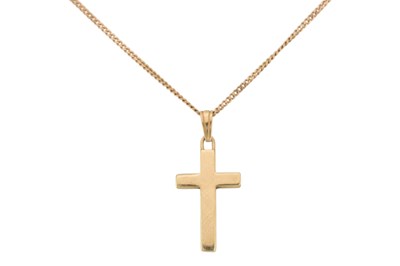 Lot 141 - HALLMARKED 9CT GOLD CROSS PENDANT & NECKLACE
