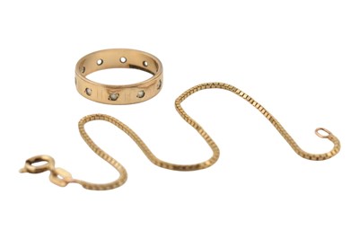 Lot 265 - A HALLMARKED 9CT GOLD ETERNITY RING & BRACELET
