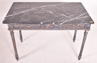 Lot 434 - FRENCH LOUIS XVI STYLE VINTAGE MARBLE TOP HALL TABLE