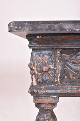 Lot 434 - FRENCH LOUIS XVI STYLE VINTAGE MARBLE TOP HALL TABLE