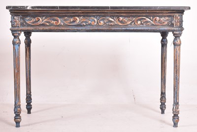Lot 434 - FRENCH LOUIS XVI STYLE VINTAGE MARBLE TOP HALL TABLE
