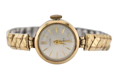 Lot 451 - HALLMARKED 9CT GOLD LADIES WRISTWATCH BY VOLGA