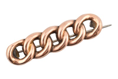 Lot 458 - EARLY 20TH CENTURY HALLMARKED 9CT GOLD CHAIN BROOCH PIN