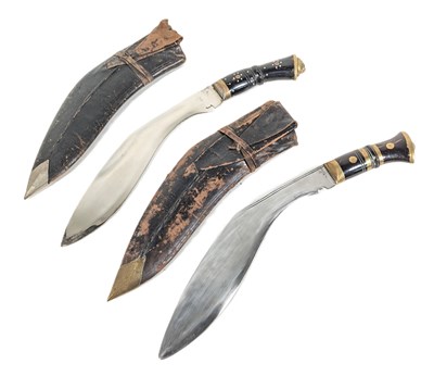 Lot 389 - TWO VINTAGE NEPALESE KUKRI KNIFE DAGGERS