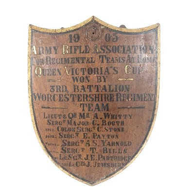 Lot 44 - ARMY RIFLE ASSOCIATION QUEEN VICTORIA'S CUP 1905 WINNERS PLAQUE
