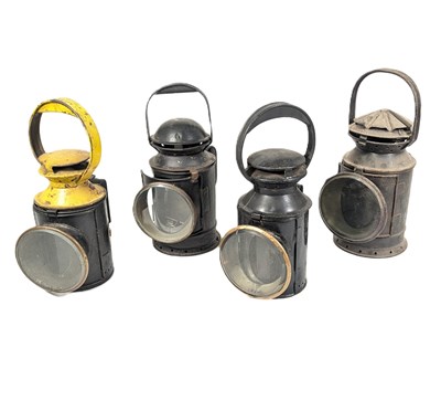 Lot 299 - RAILWAYANA - X VINTAGE RAILWAY SIGNAL LAMPS