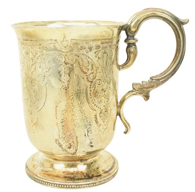 Lot 86 - 19TH CENTURY VICTORIAN HALLMARKED SILVER CHRISTENING MUG