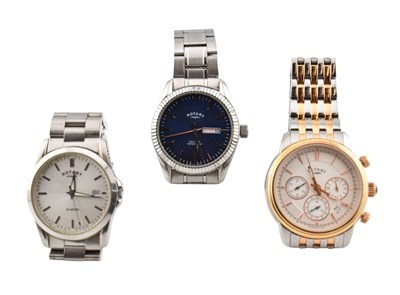 Lot 377 - THREE ROTARY WRISTWATCHES