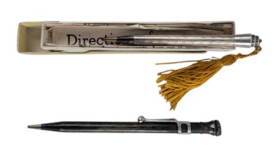 Lot 145 - CASED STERLING SILVER PROPELLING PENCIL & ANOTHER