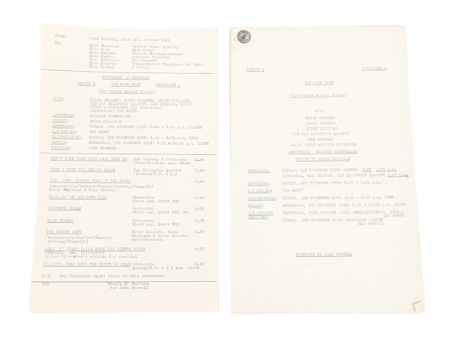 Lot 171 - THE GOON SHOW – BBC COMEDY SHOW 1951-1960