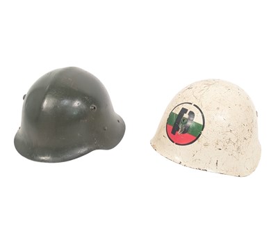 Lot 223 - TWO POST WAR BULGARIAN MILITARY HELMETS